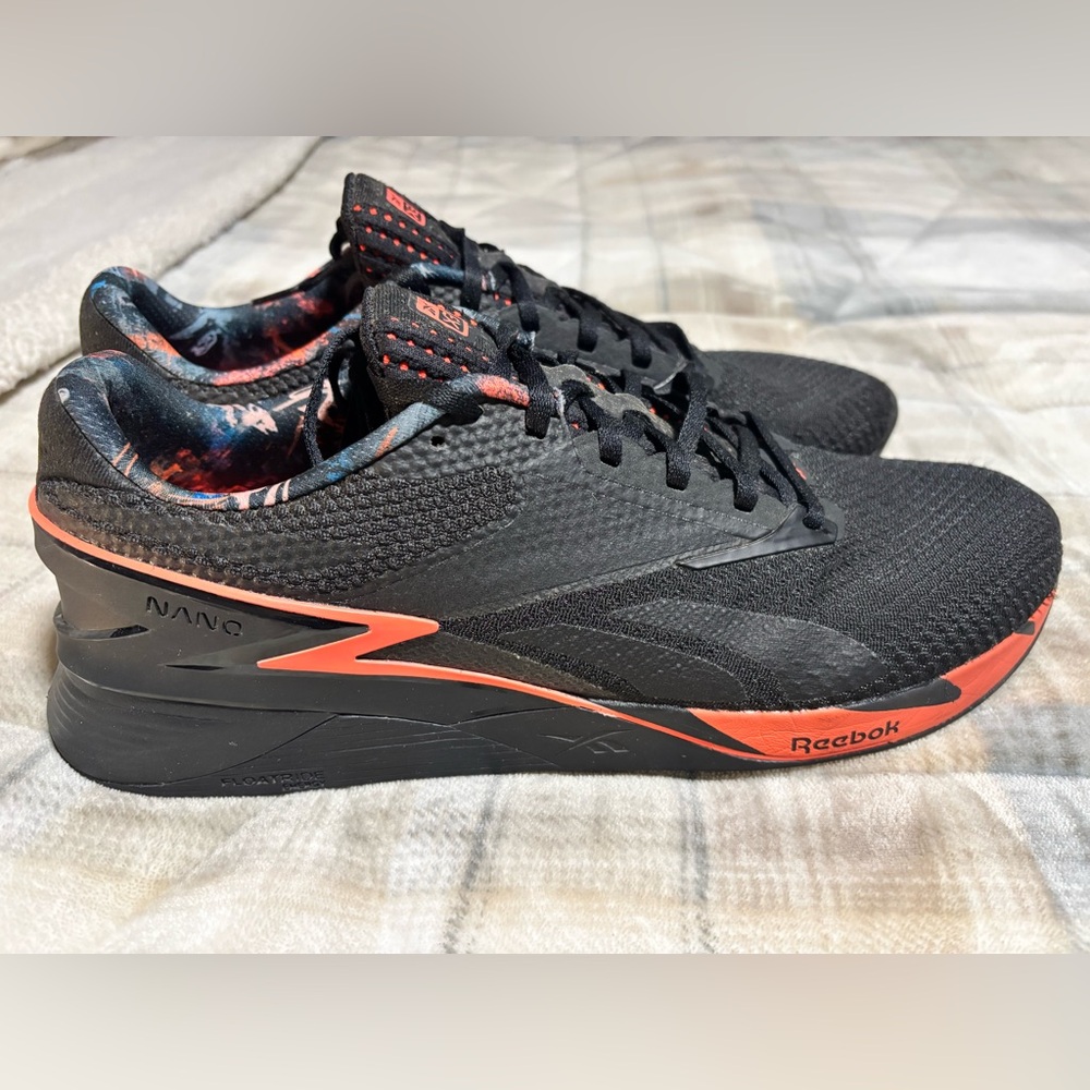 Reebok Nano X3 Mens size 13 Black/Orange Flare/Pure Grey